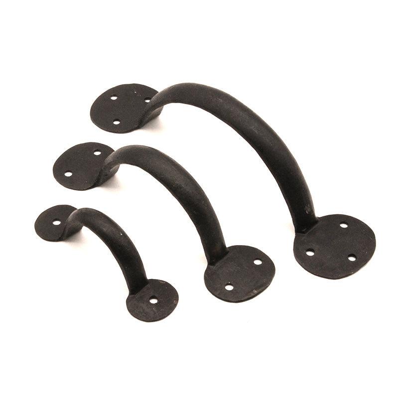 Iron Door Handle Penny End 6" - 150mm Beeswax-Cabinet Handles-Yester Home