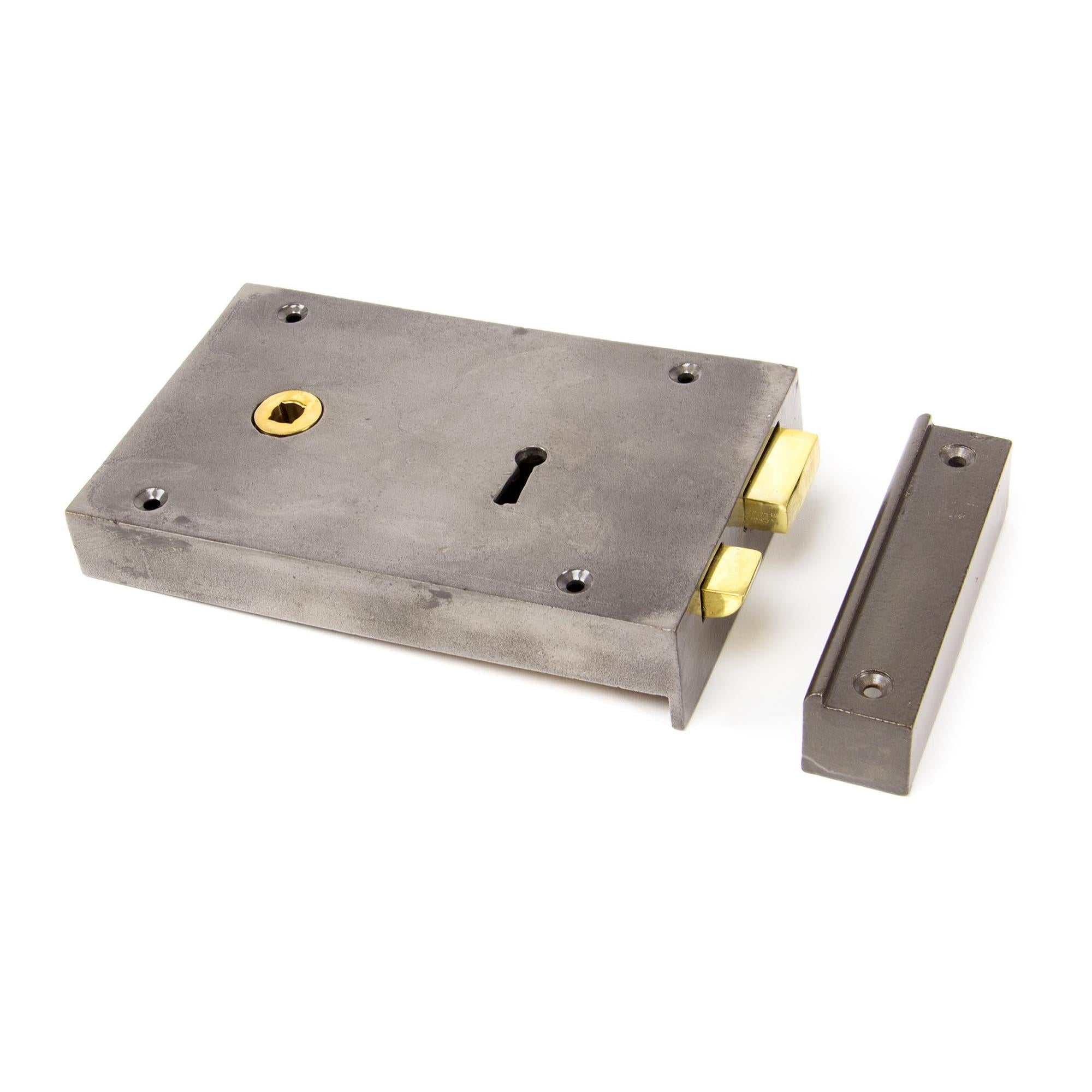 Iron Left Hand Rim Lock - Large | From The Anvil - Rim Locks & Latches - From The Anvil - Yester Home