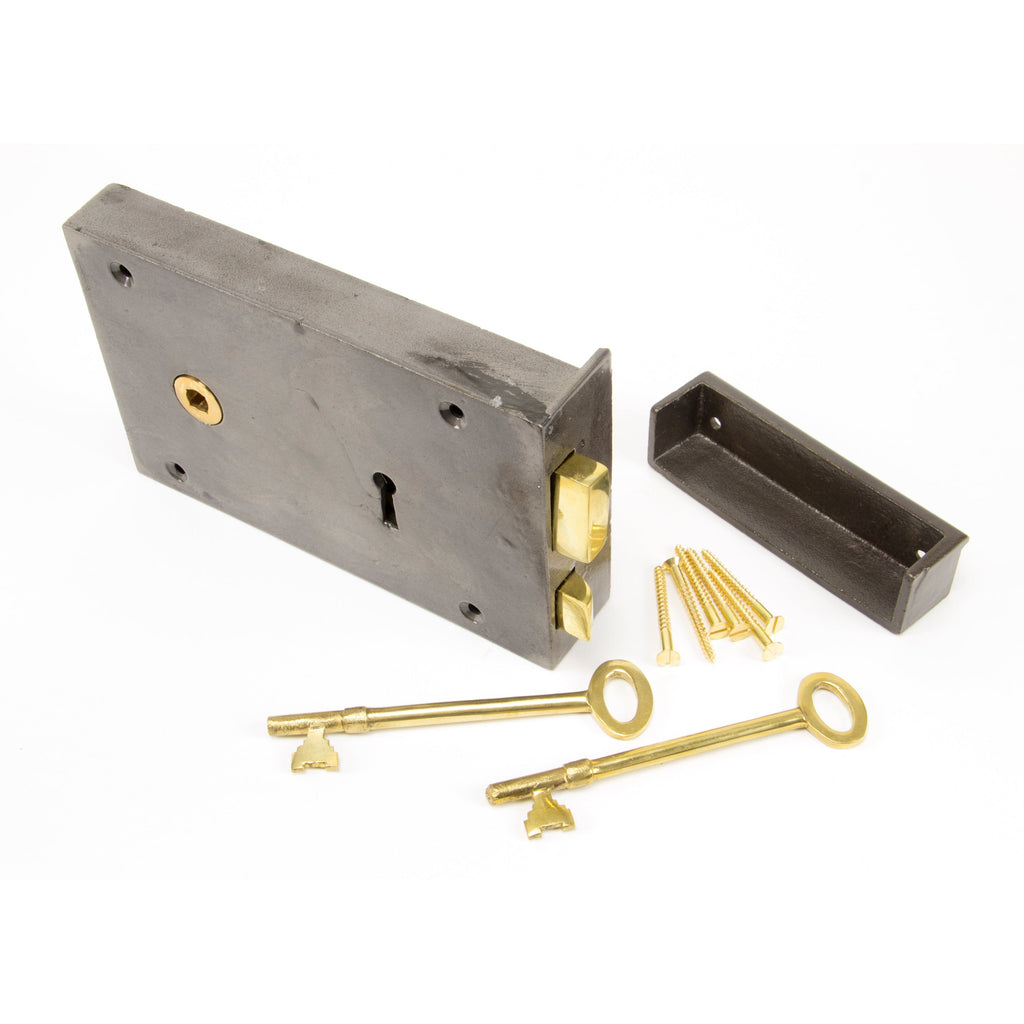 Iron Left Hand Rim Lock - Large | From The Anvil-Rim Locks & Latches-Yester Home