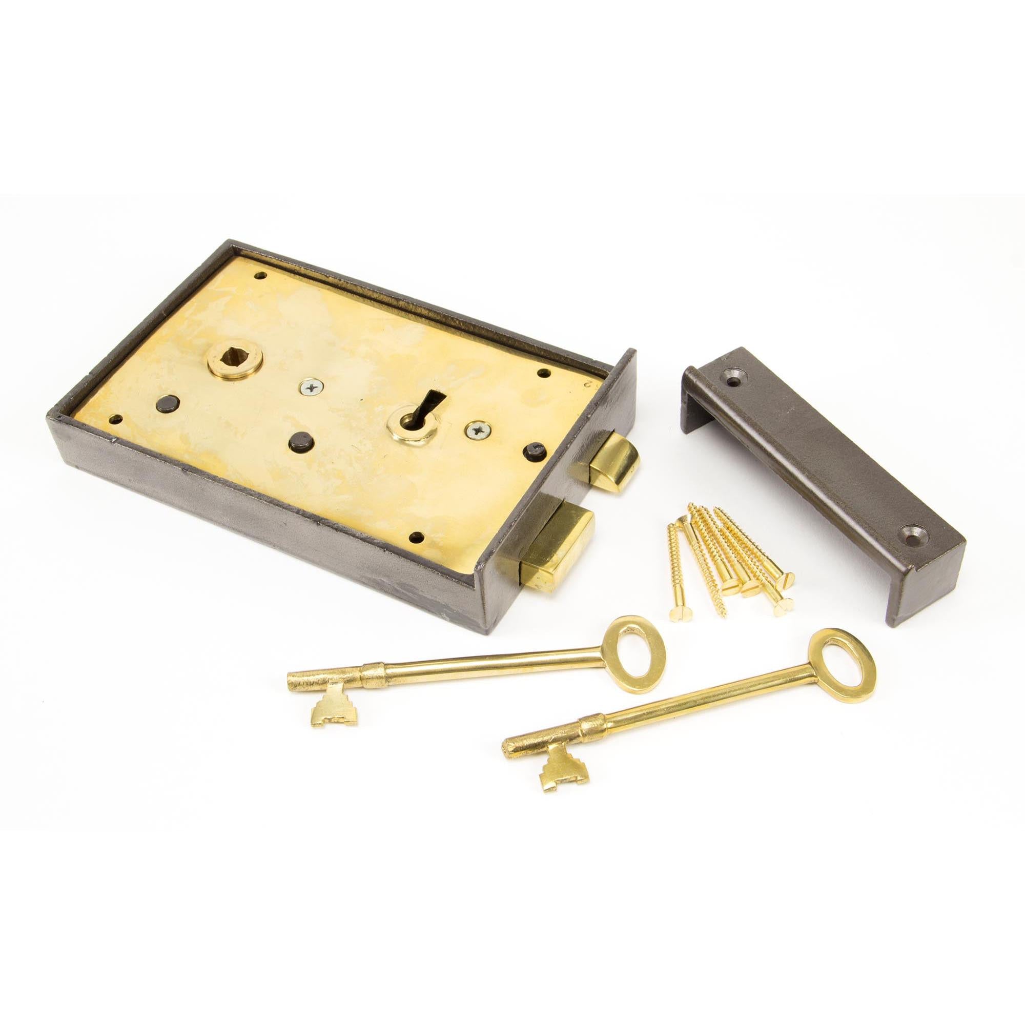 Iron Left Hand Rim Lock - Large | From The Anvil - Rim Locks & Latches - From The Anvil - Yester Home