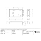 Iron Left Hand Rim Lock - Small | From The Anvil - Rim Locks & Latches - From The Anvil - Yester Home