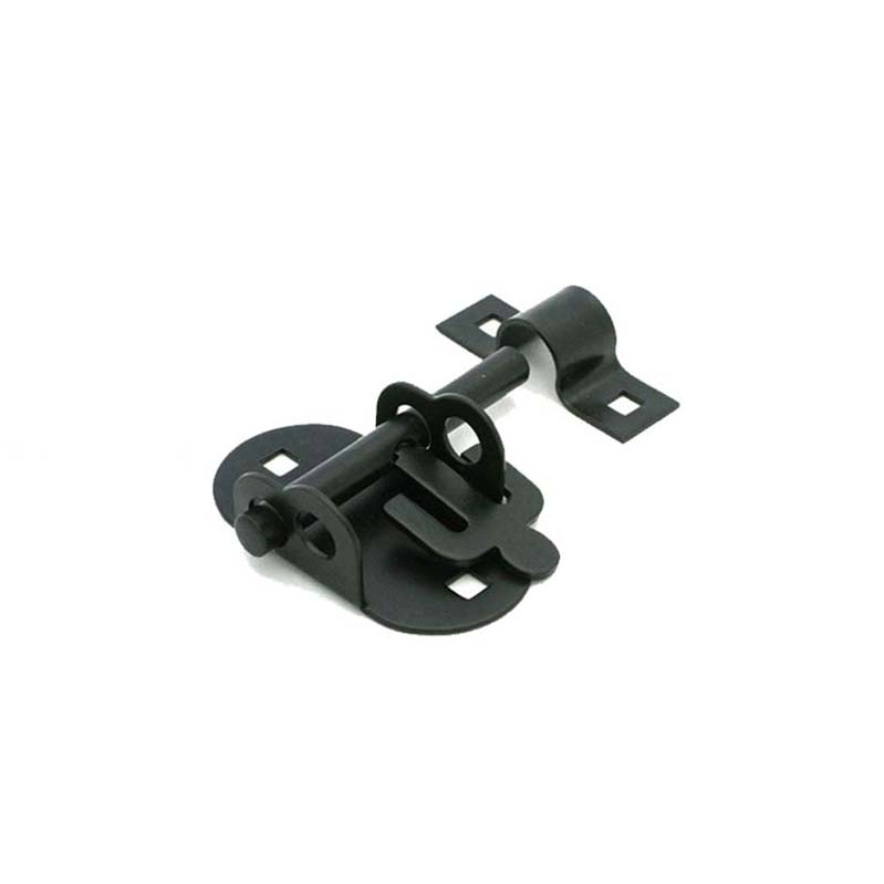 Iron Oval Pad Bolt Black-Latches & Bolts-Yester Home