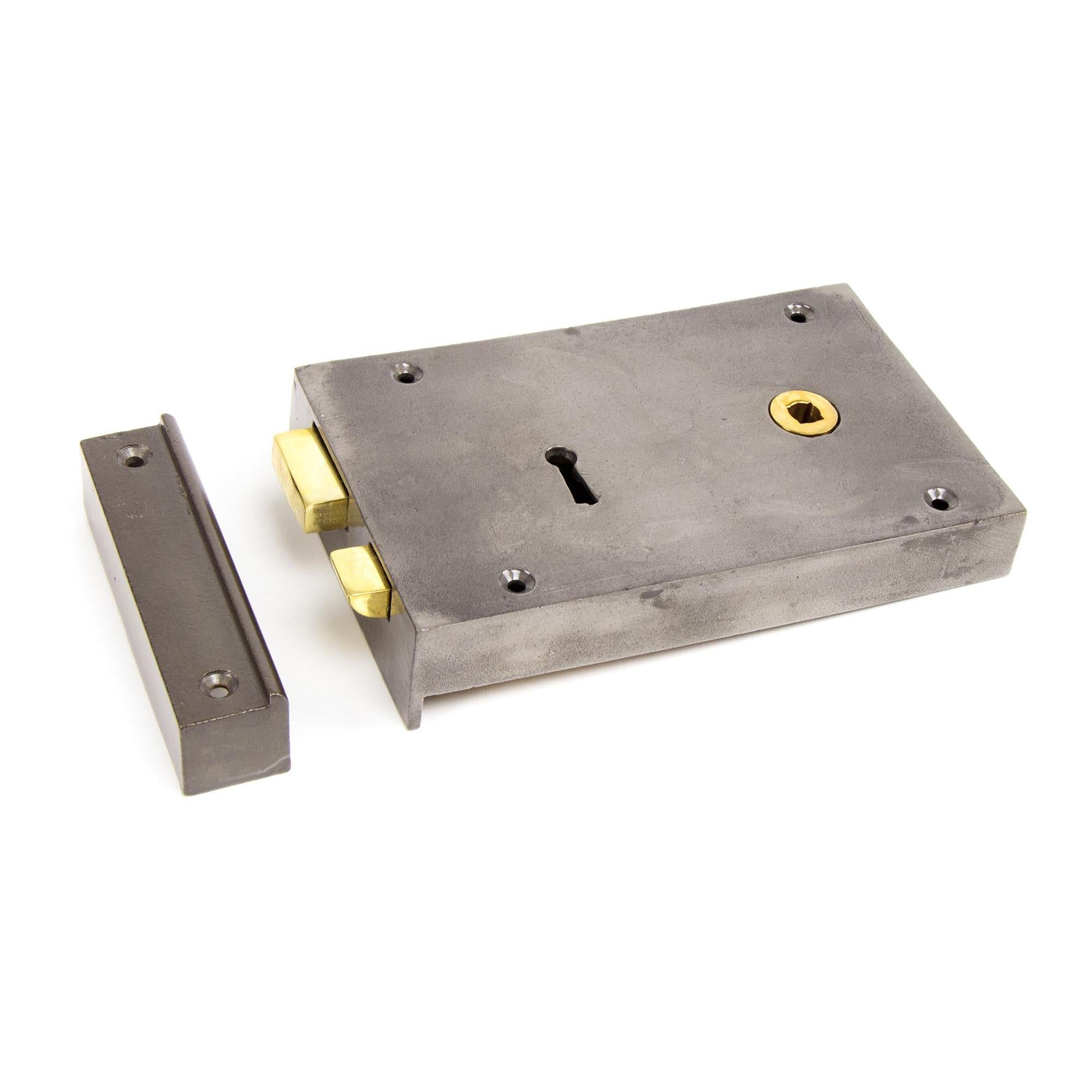 Iron Right Hand Rim Lock - Large | From The Anvil - Rim Locks & Latches - From The Anvil - Yester Home