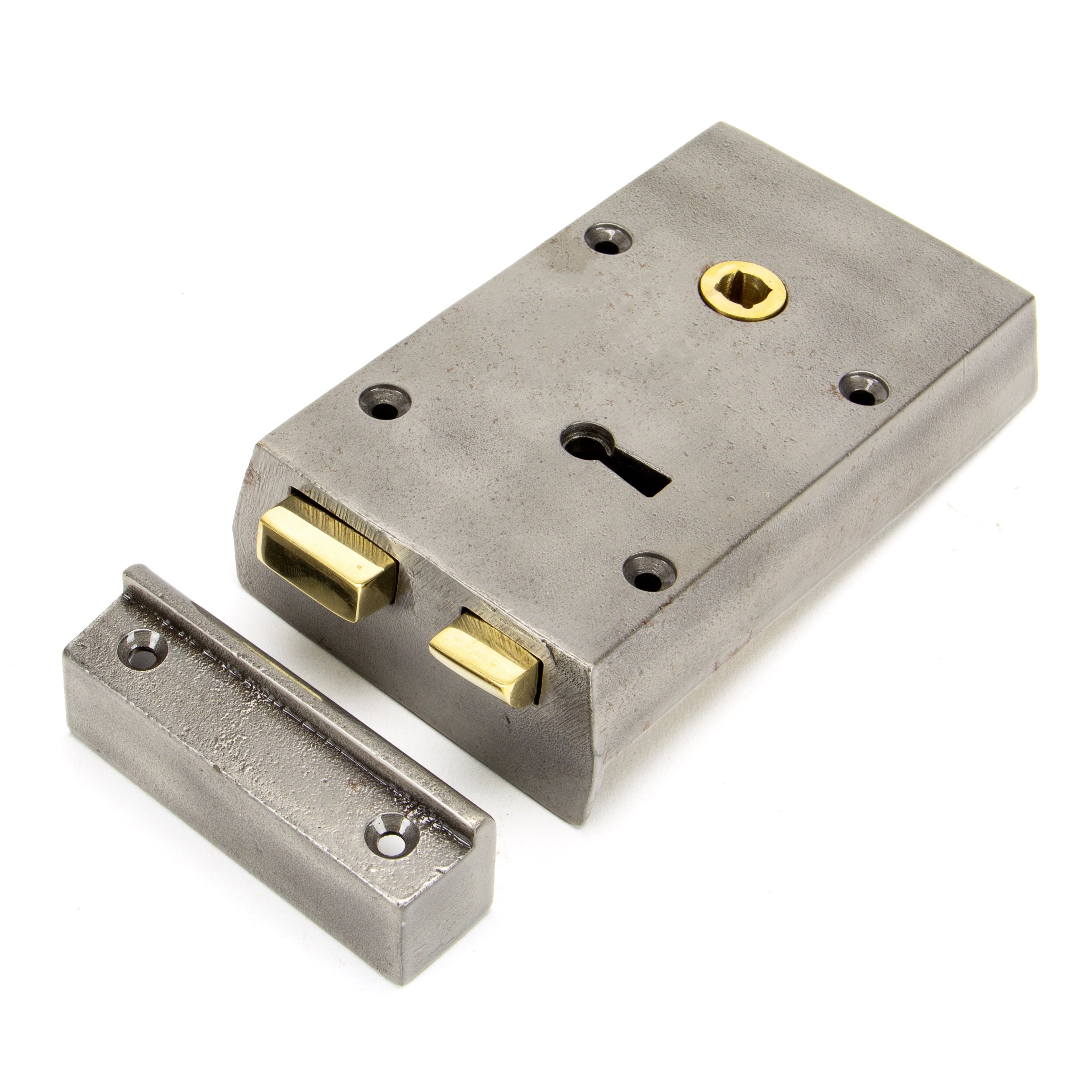 Iron Right Hand Rim Lock - Small | From The Anvil-Rim Locks & Latches-Yester Home