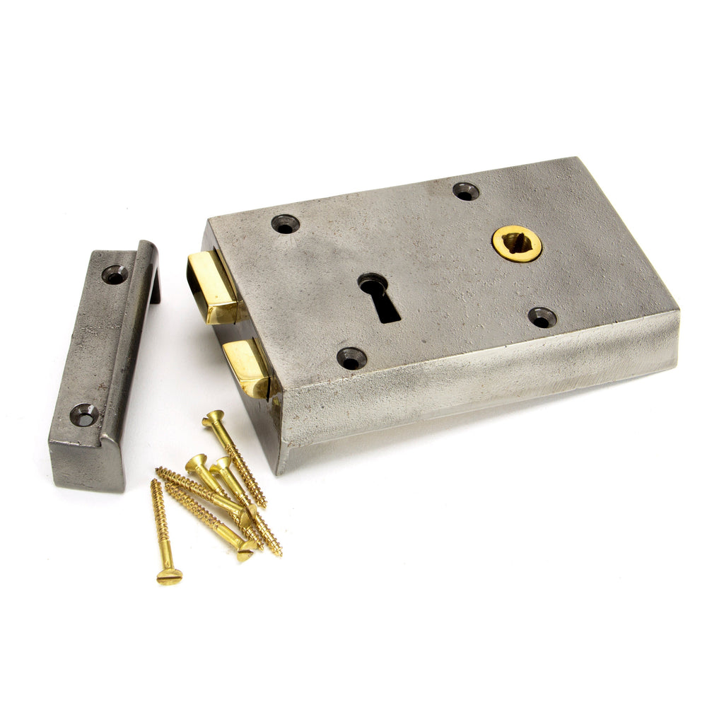 Iron Right Hand Rim Lock - Small | From The Anvil-Rim Locks & Latches-Yester Home