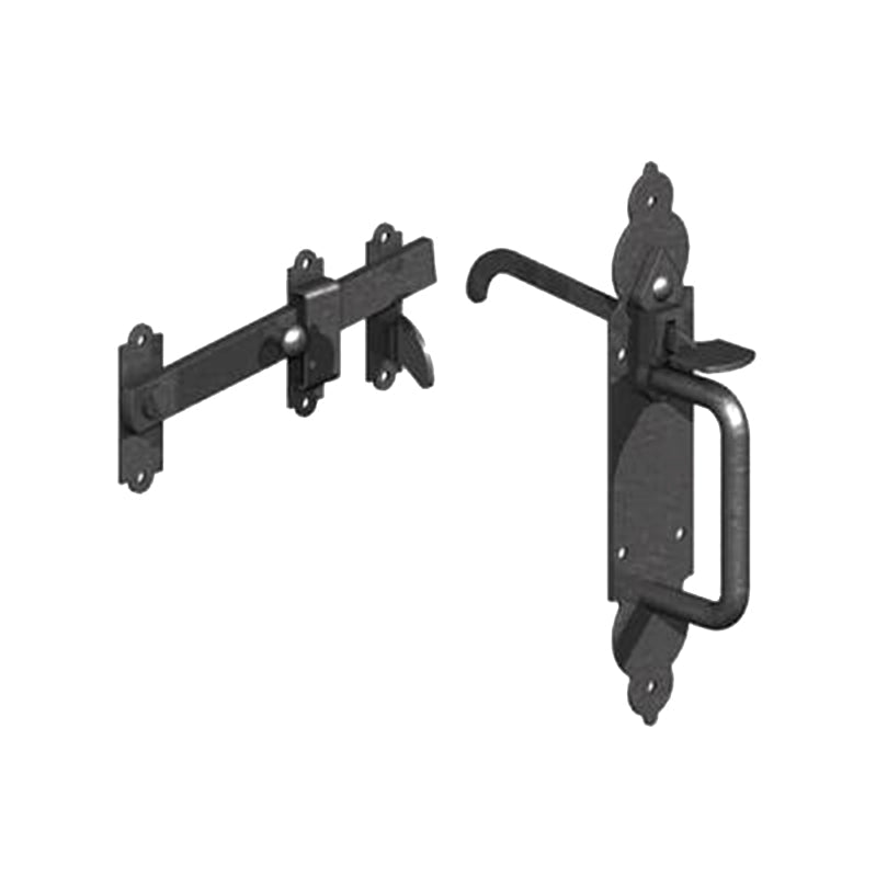 Iron Suffolk Latch - Gothic Black-Latches & Bolts-Yester Home