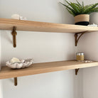 Ironbridge Aged Brass Shelf Brackets | 4.5/6/7/8/10"-Brass Shelf Brackets-Yester Home