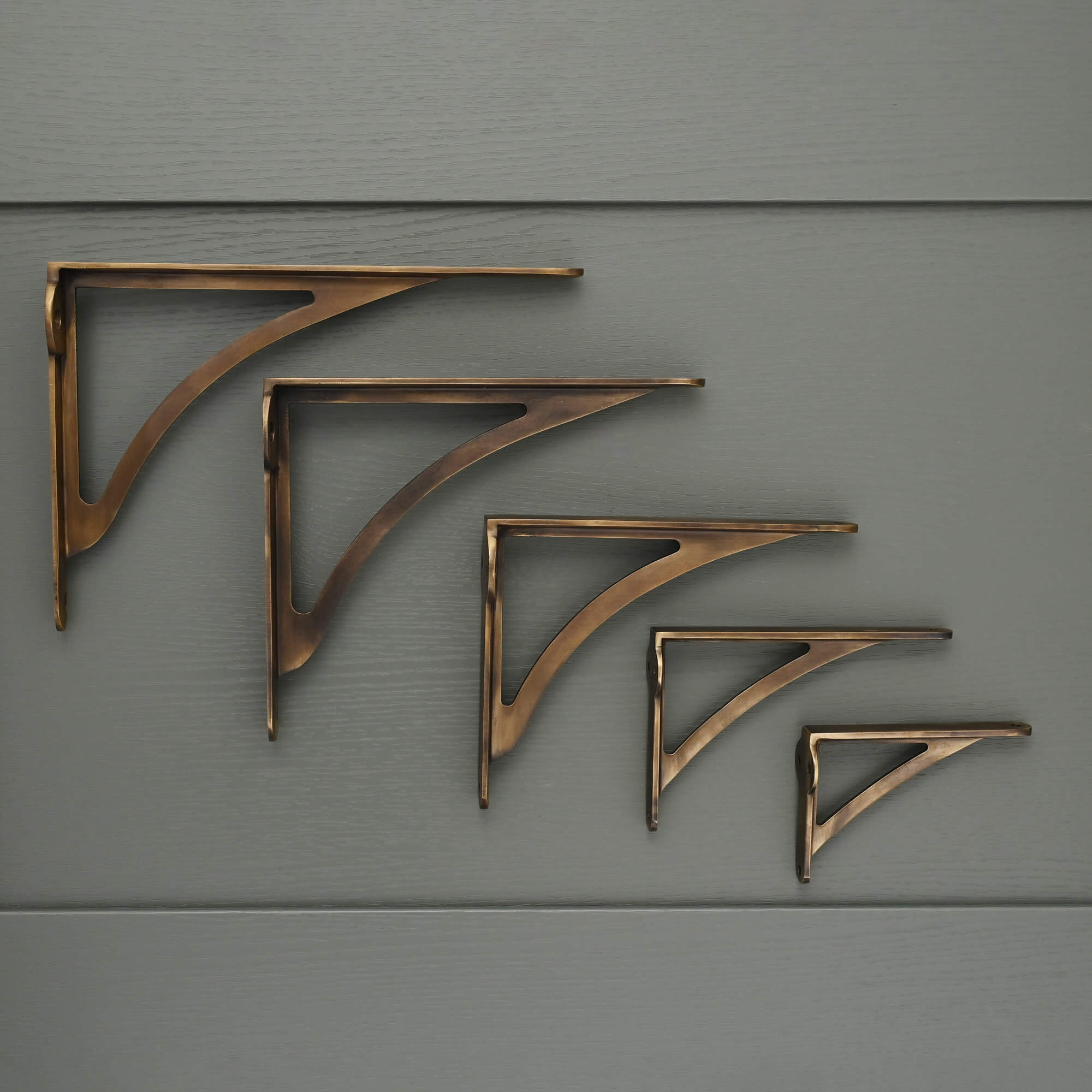 Ironbridge Aged Brass Shelf Brackets | 4.5/6/7/8/10" - Brass Shelf Brackets - Yester Home - Yester Home