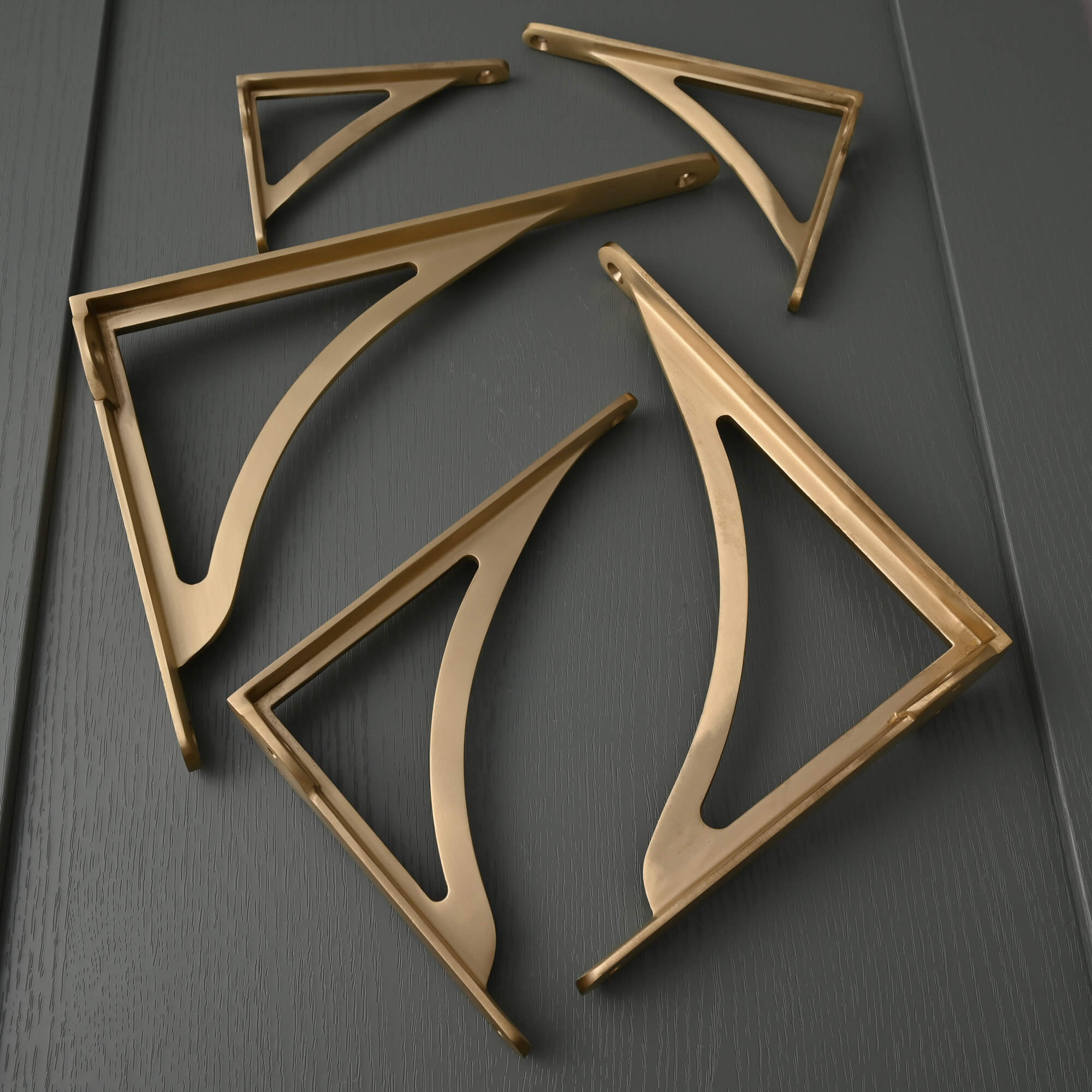 Ironbridge Brushed Satin Brass Shelf Brackets | 4.5/6/7/8/10" - Brass Shelf Brackets - Yester Home - Yester Home