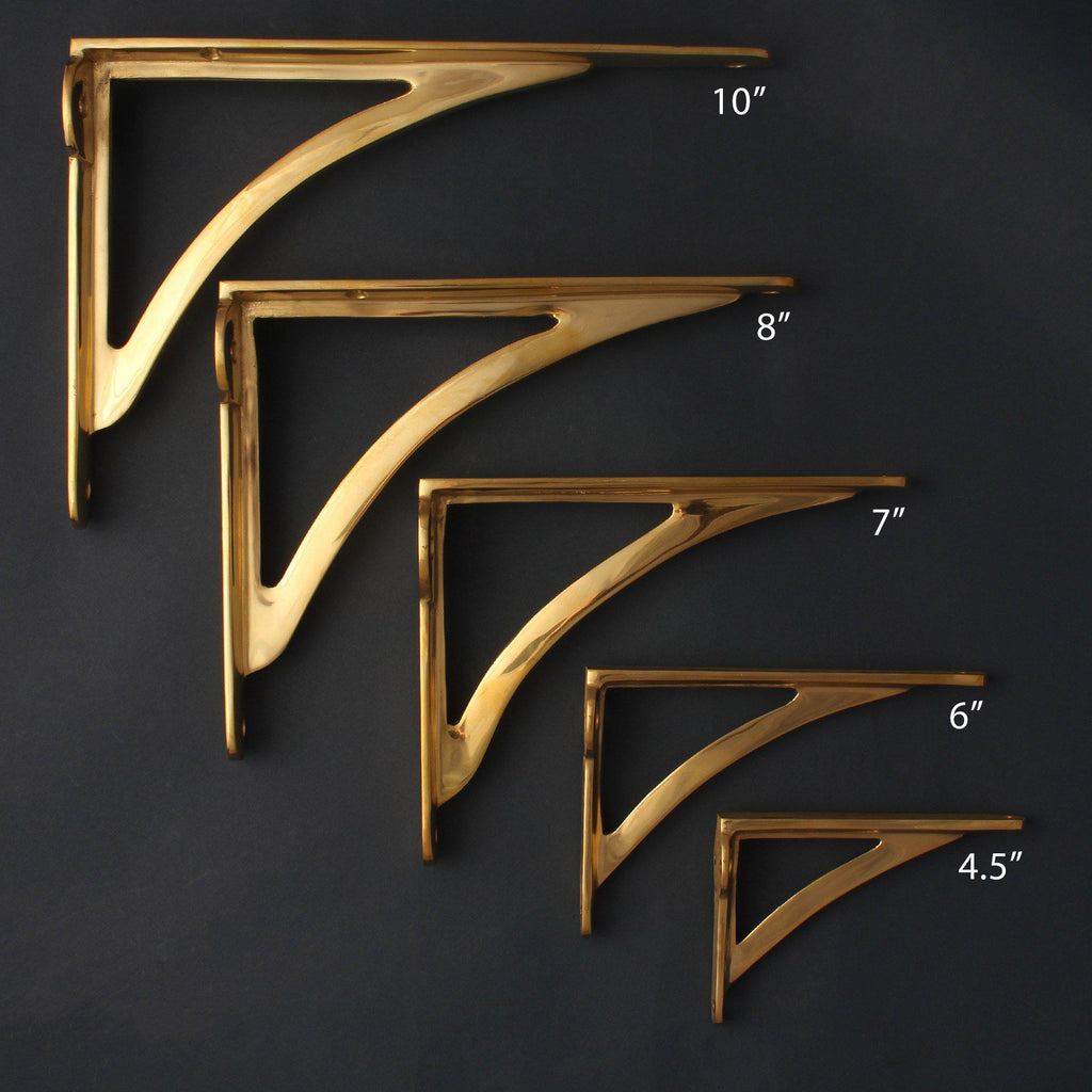 Ironbridge Polished Brass Shelf Brackets