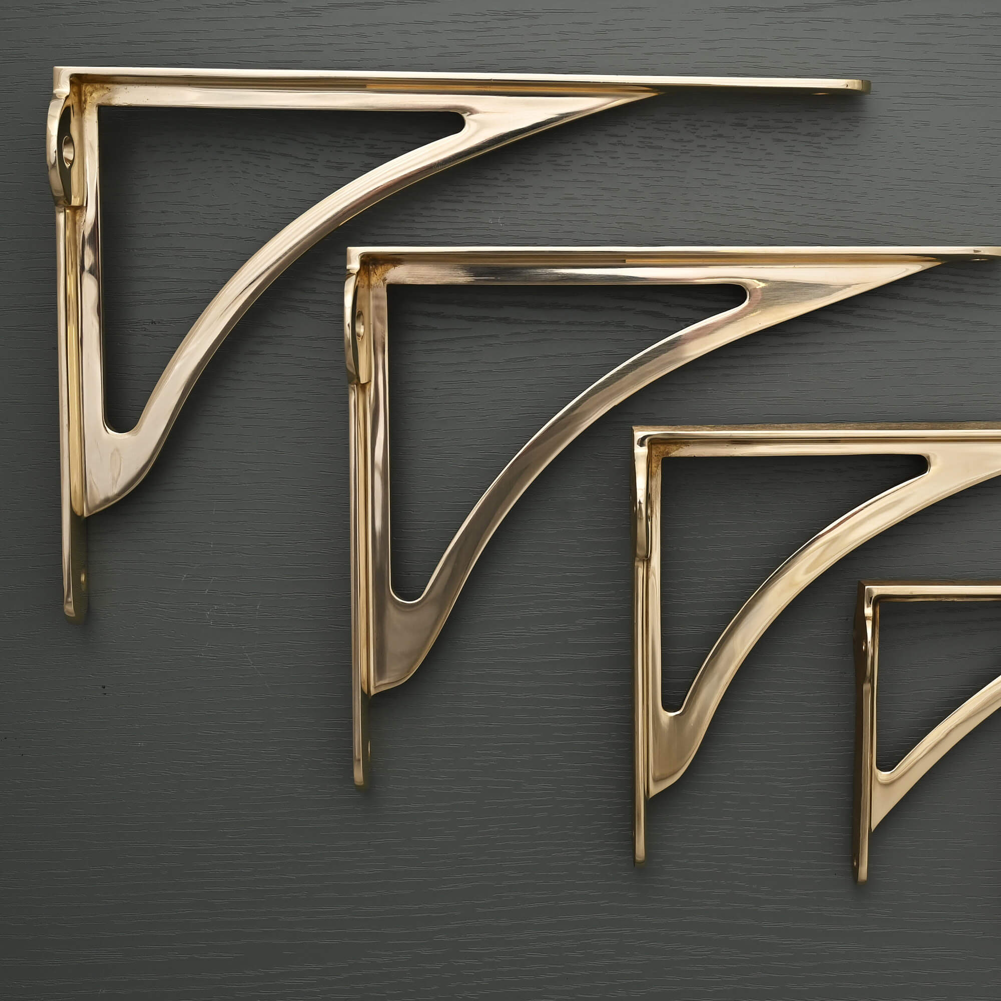 Ironbridge Polished Brass Shelf Brackets | 4.5/6/7/8/10" - Brass Shelf Brackets - Yester Home - Yester Home