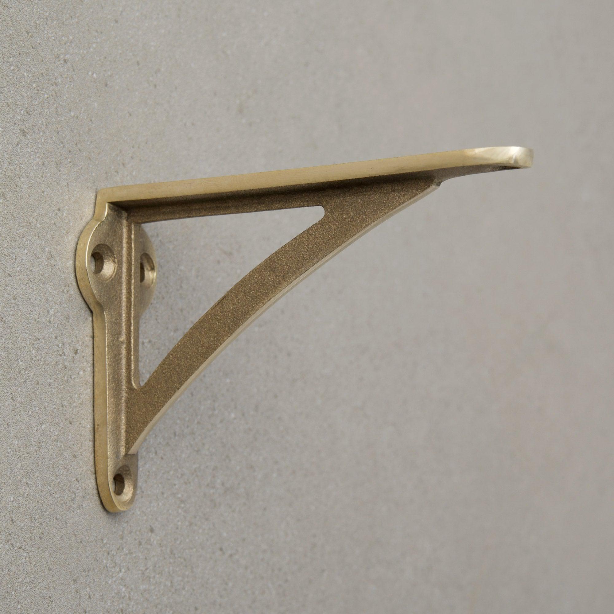 Ironbridge Shot Blast Brass Shelf Brackets | 4.5/6/7/8/10"-Brass Shelf Brackets-Yester Home