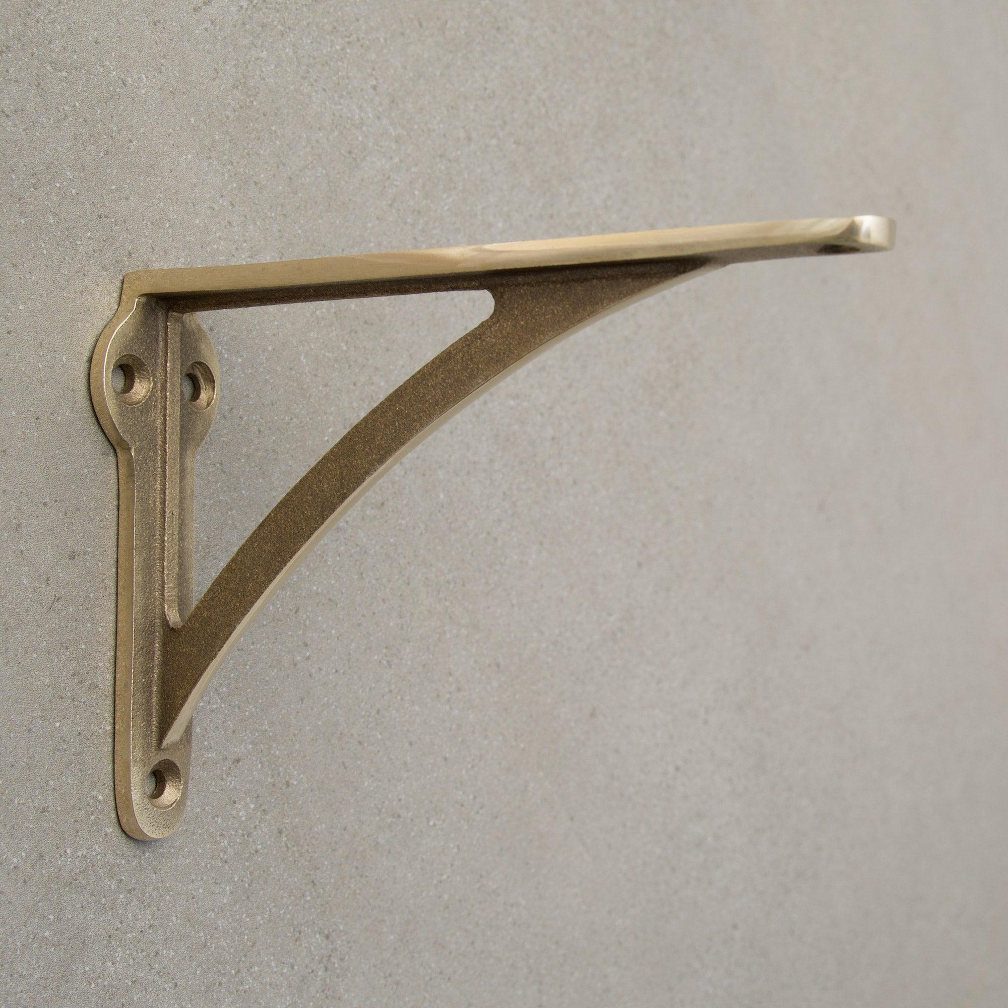 Ironbridge Shot Blast Brass Shelf Brackets | 4.5/6/7/8/10"-Brass Shelf Brackets-Yester Home