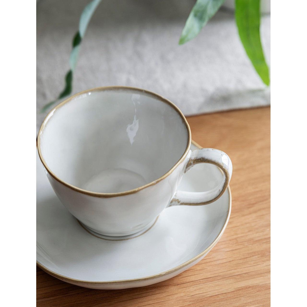 Ithaca Cup & Saucer White - Glasses & Mugs - Garden Trading - Yester Home