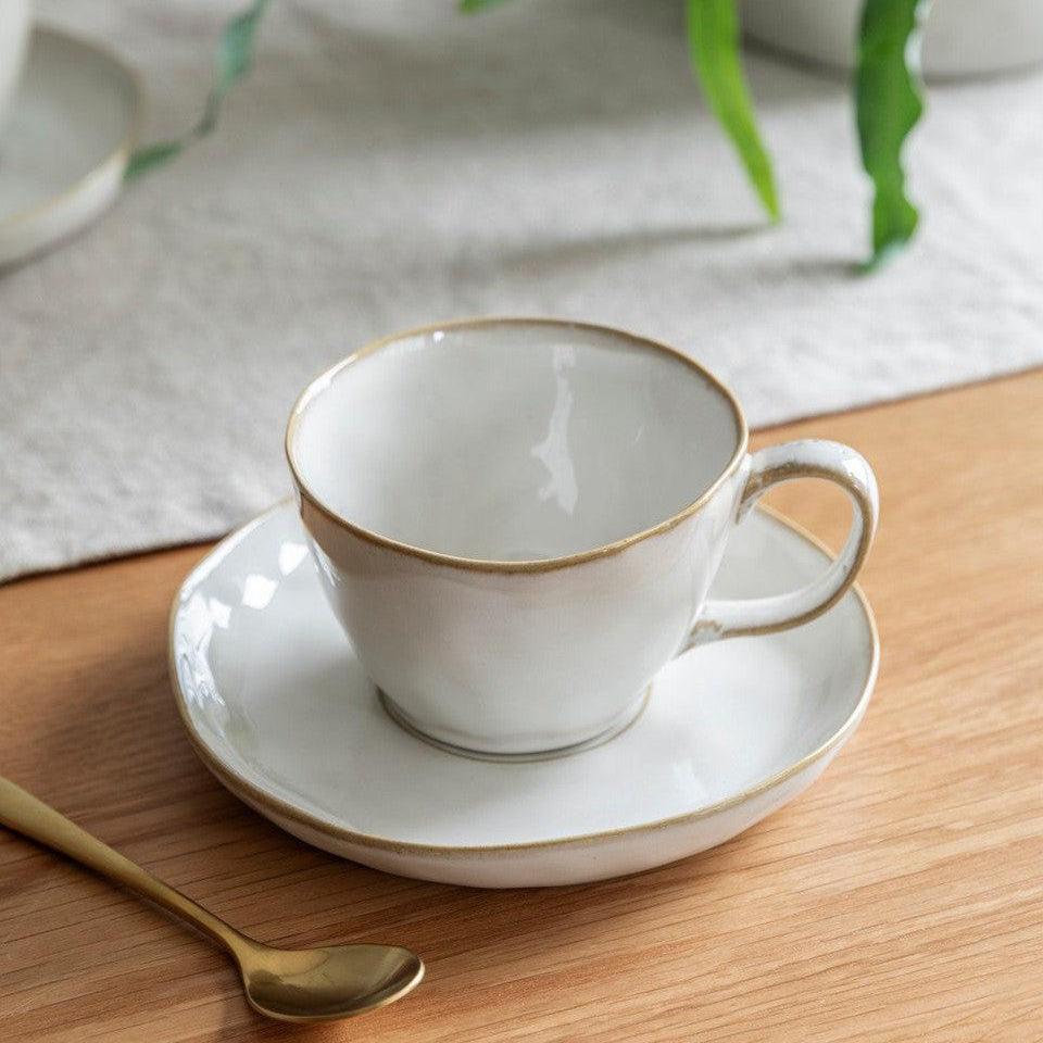 Ithaca Cup & Saucer White - Glasses & Mugs - Garden Trading - Yester Home