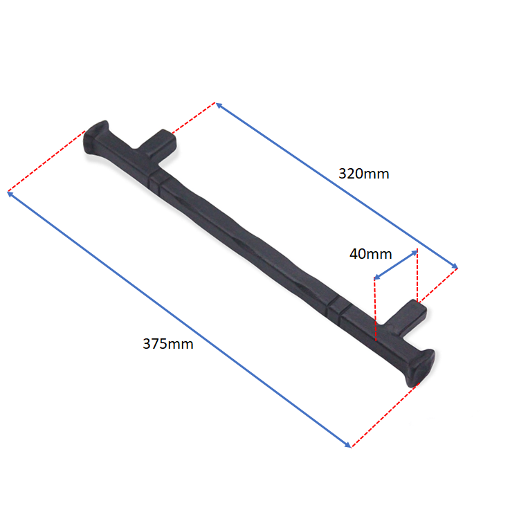 Jade Pull Handle Large Matt Black-Cabinet Handles-Yester Home