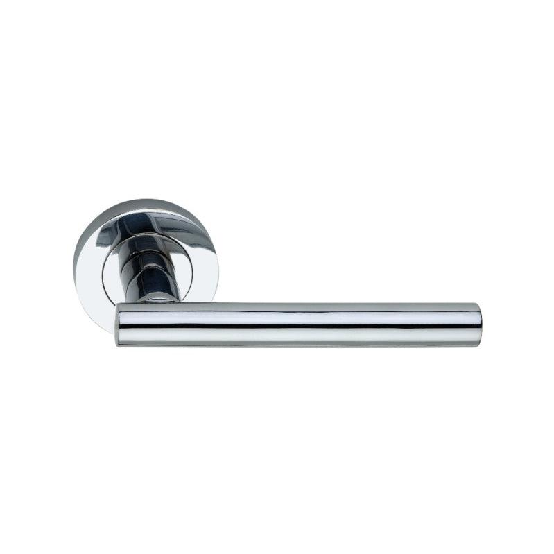 Jura Lever Door Handle Polished Chrome-Levers on Rose-Yester Home