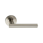Jura Lever Door Handle Satin Nickel-Levers on Rose-Yester Home