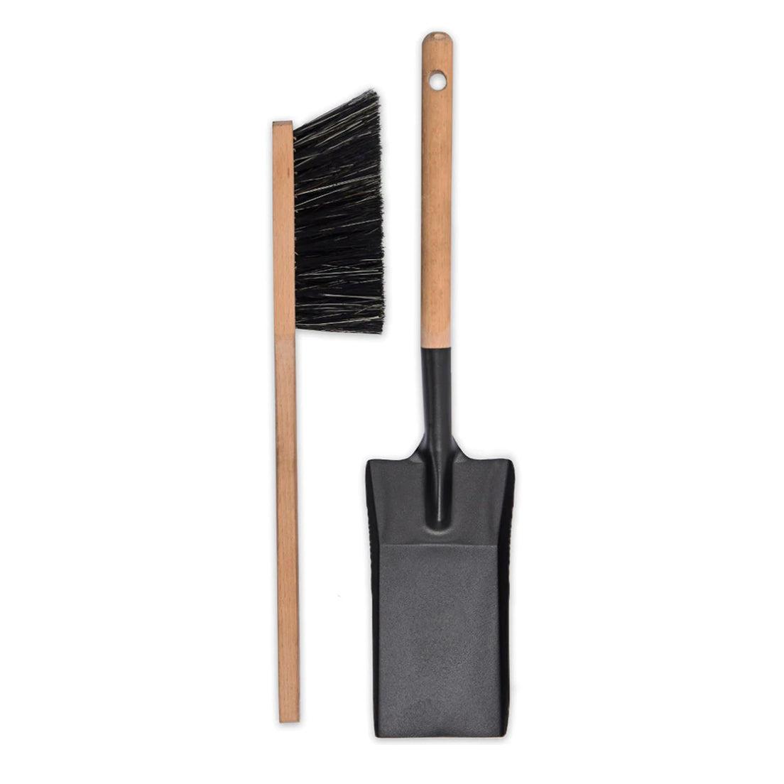 Jutland Fireside Firepit Dustpan and Brush-Fireplace & Wood Stove Accessories-Yester Home