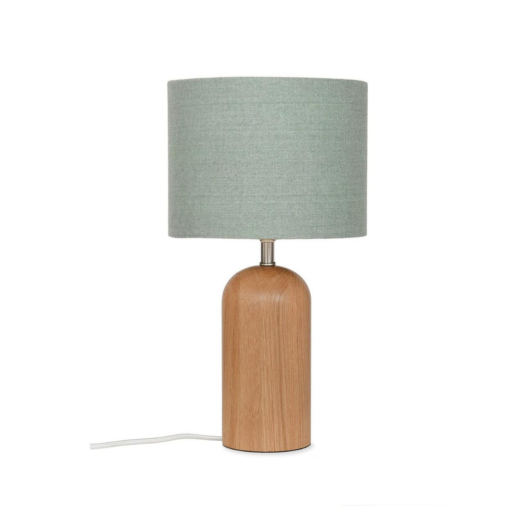 Kingsbury Table Lamp with Shade in Thistle Green - Oak