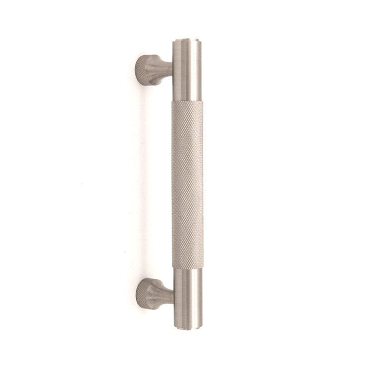 Knurled Bar Handles Large Satin Silver - Cabinet Handles - Spira Brass - Yester Home