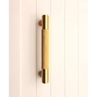 Knurled Bar Handles Small Satin Brass-Cabinet Handles-Yester Home