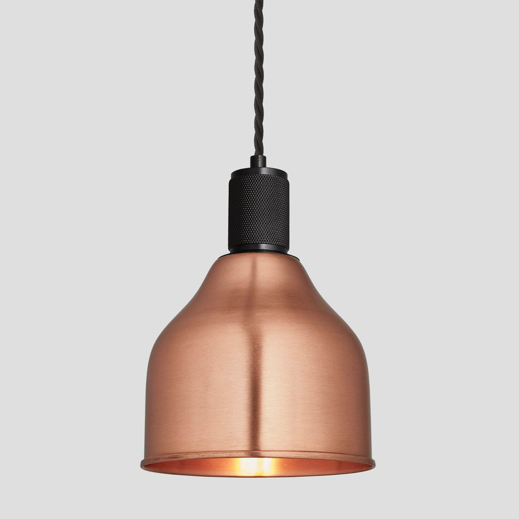 Knurled Cone Pendant Light - 7 Inch - Copper