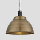 Knurled Dome Pendant - 13 Inch - Brass-Ceiling Lights-Yester Home