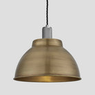 Knurled Dome Pendant - 13 Inch - Brass-Ceiling Lights-Yester Home