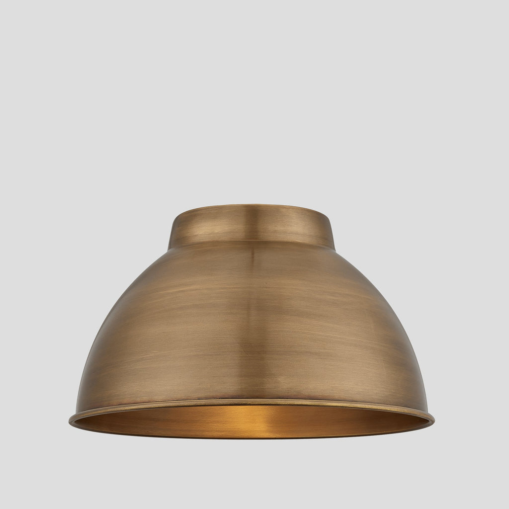 Knurled Dome Pendant - 13 Inch - Brass-Ceiling Lights-Yester Home