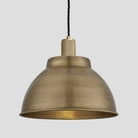 Knurled Dome Pendant - 13 Inch - Brass-Ceiling Lights-Yester Home