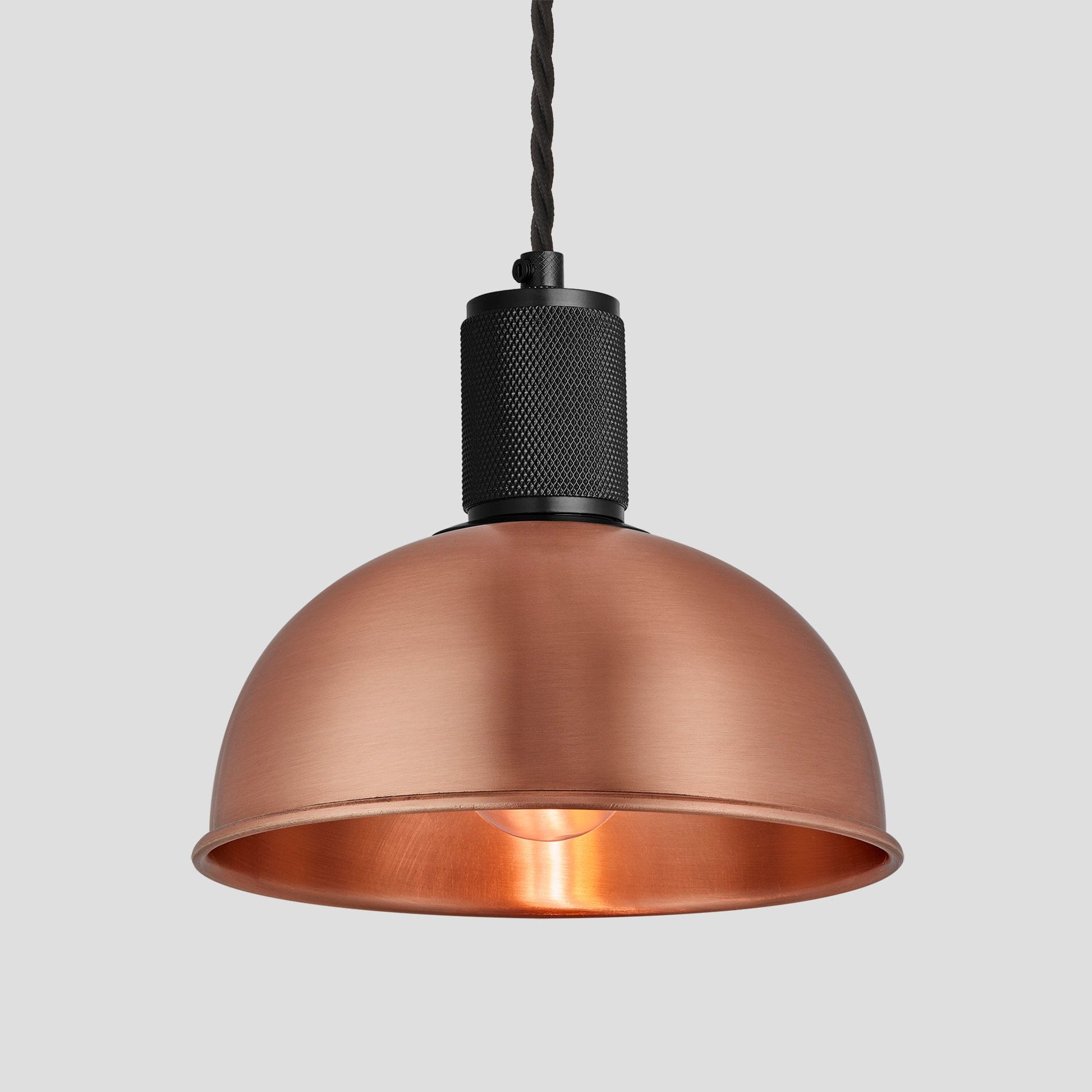 Knurled Dome Pendant Light - 8 Inch - Copper-Ceiling Lights-Yester Home
