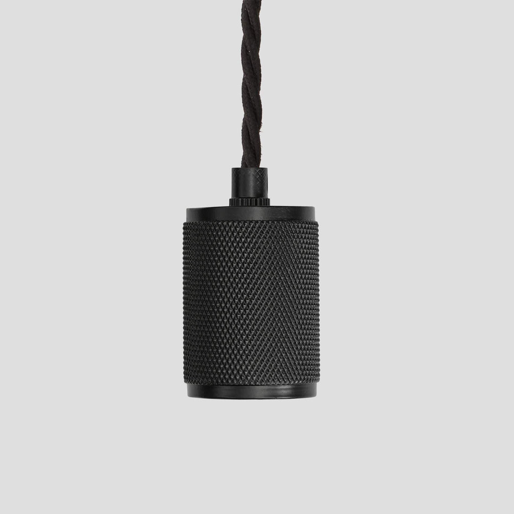 Knurled Edison Pendant Light - 1 Wire - Black-Ceiling Lights-Yester Home