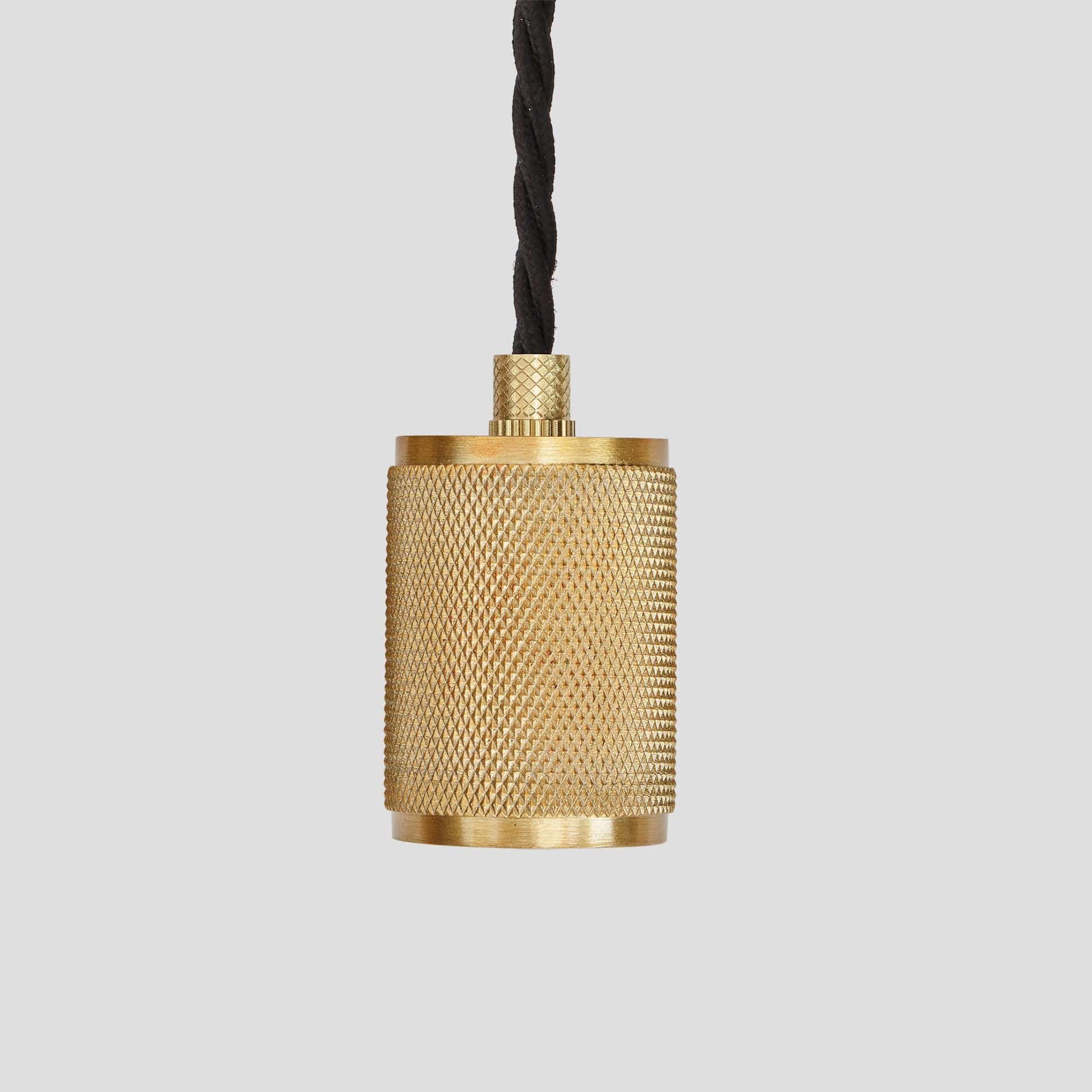 Knurled Edison Pendant Light - 1 Wire - Brass-Ceiling Lights-Yester Home