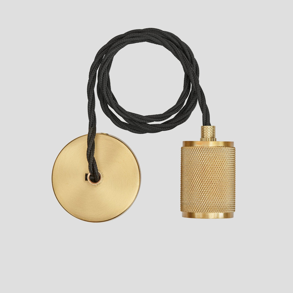 Knurled Edison Pendant Light - 1 Wire - Brass