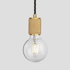 Knurled Edison Pendant Light - 1 Wire - Brass-Ceiling Lights-Yester Home