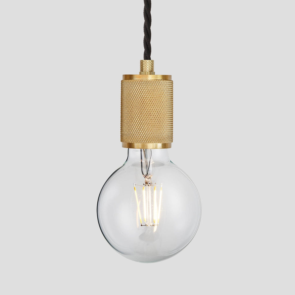 Knurled Edison Pendant Light - 1 Wire - Brass-Ceiling Lights-Yester Home