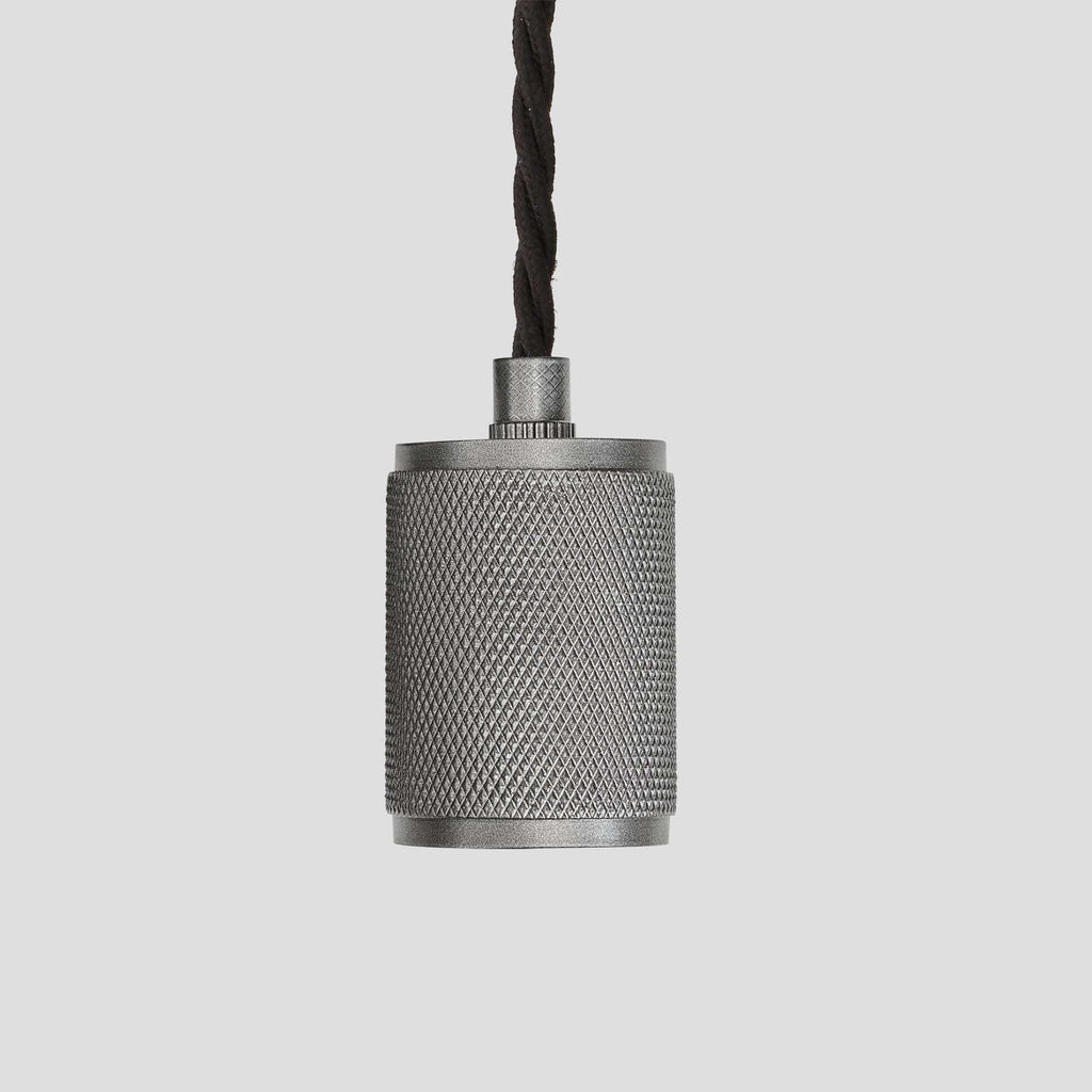 Knurled Edison Pendant Light - 1 Wire - Pewter