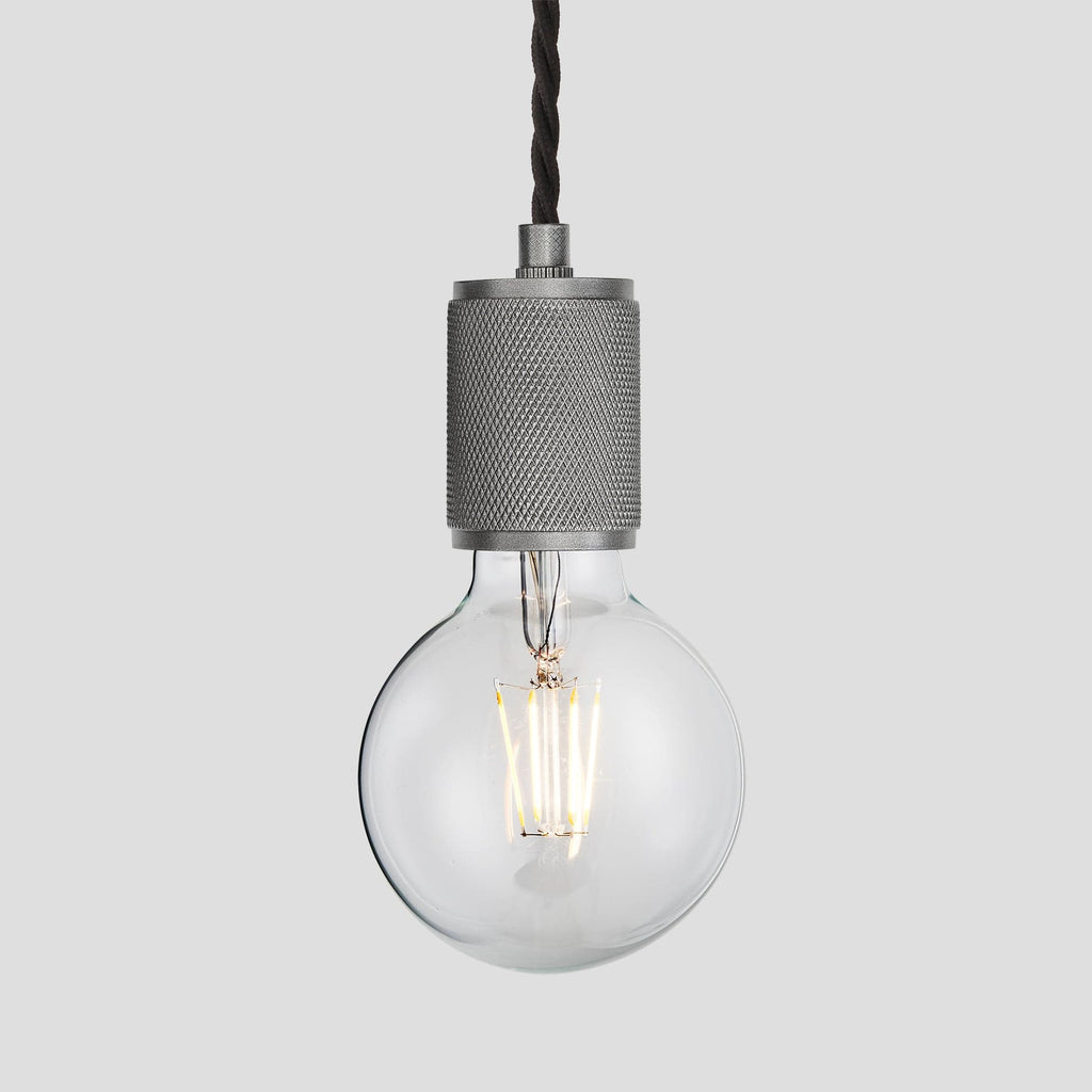 Knurled Edison Pendant Light - 1 Wire - Pewter-Ceiling Lights-Yester Home