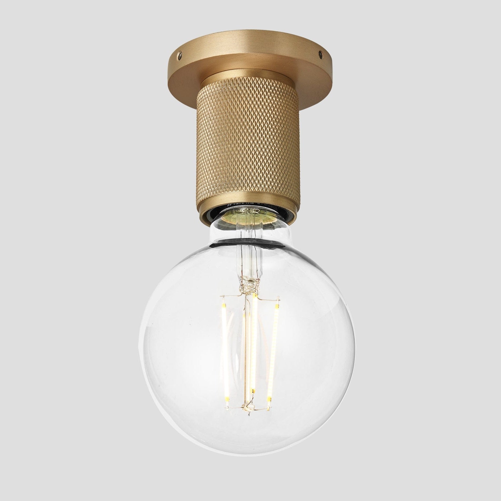 Knurled Edison Spotlight - Brass-Flush Mount-Yester Home