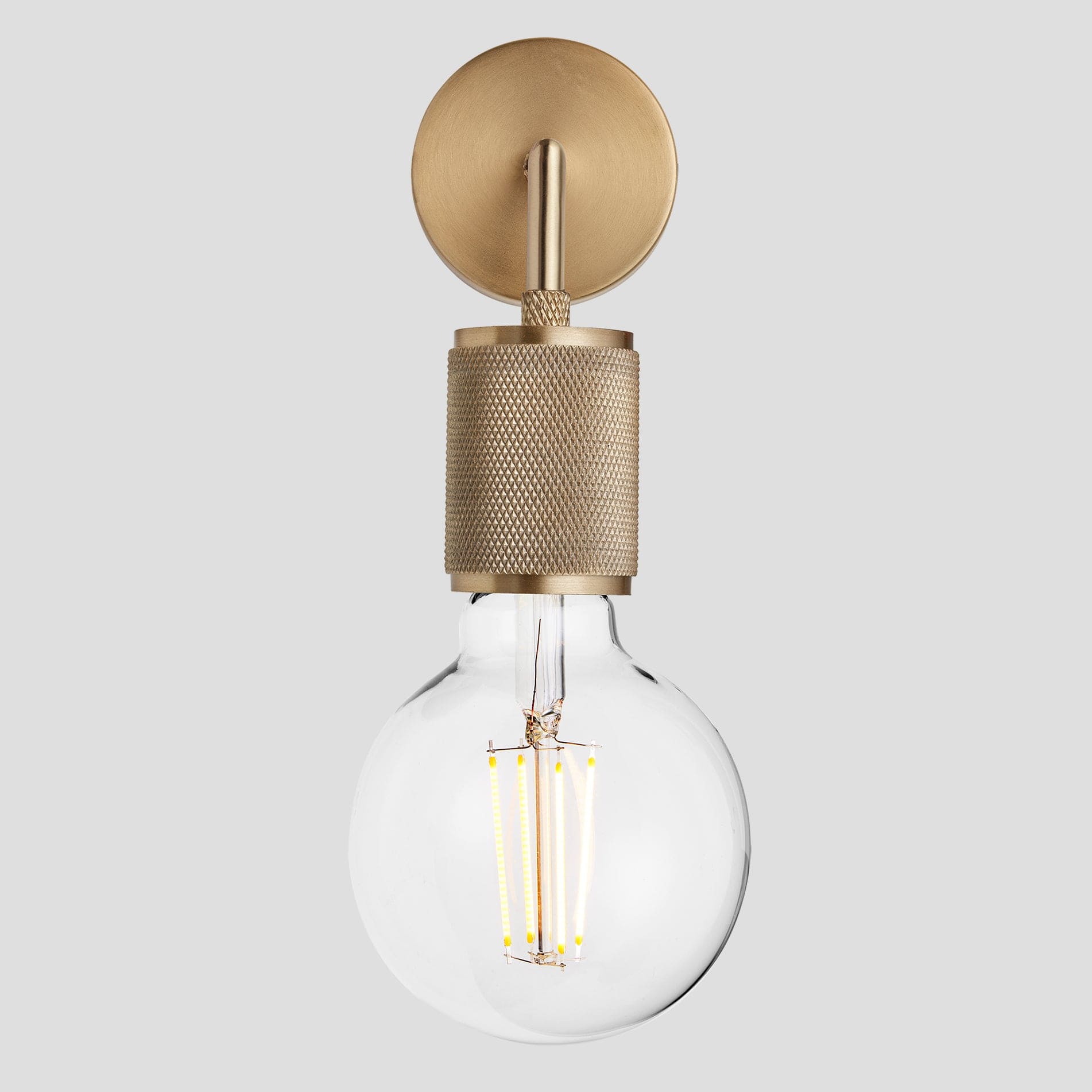 Knurled Edison Wall Light - Brass-Wall Lights-Yester Home
