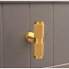 Knurled T bar Cupboard Pull Satin Brass-Cupboard Pulls-Yester Home
