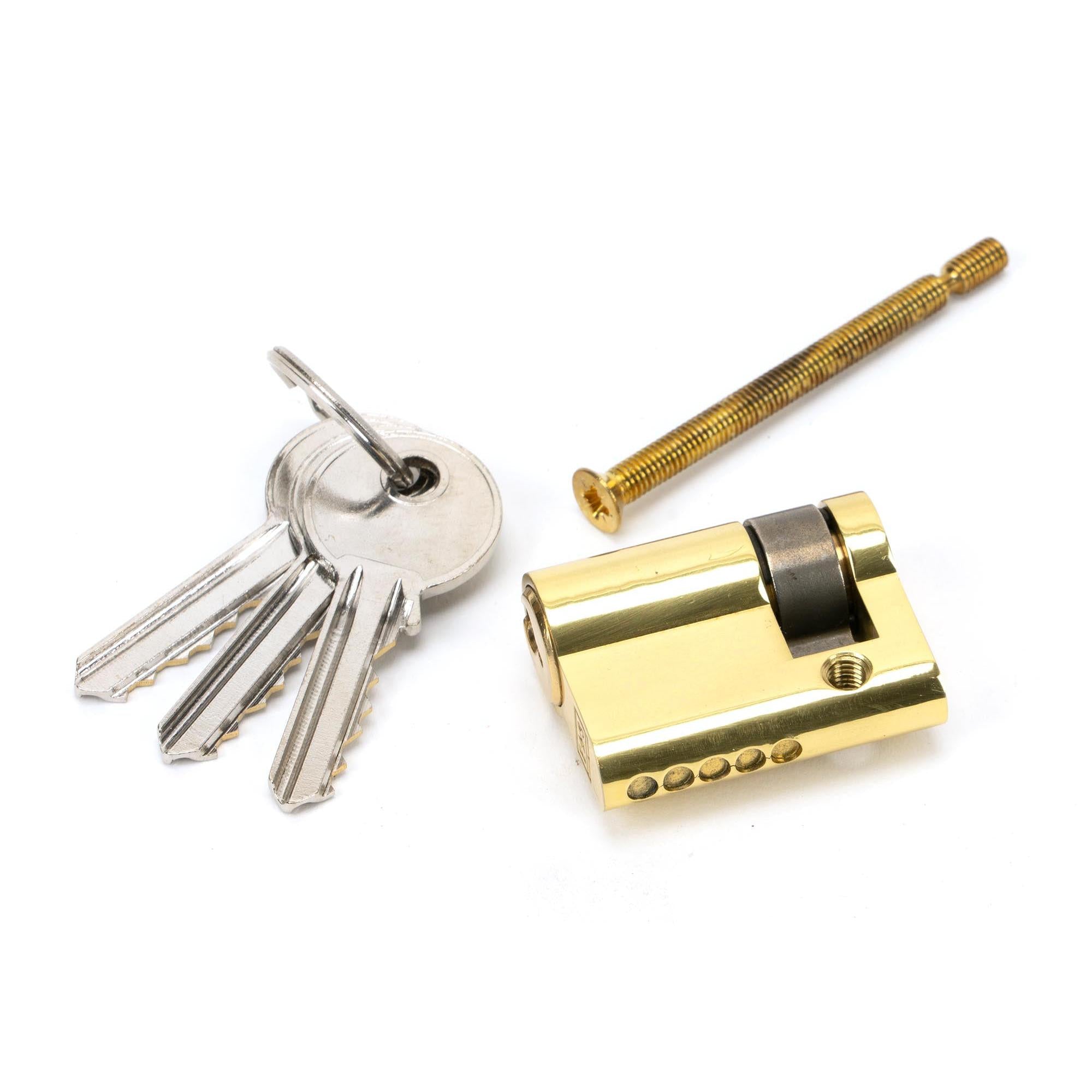 Lacquered Brass 30/10 5pin Single Cylinder | From The Anvil - Euro Cylinders - From The Anvil - Yester Home