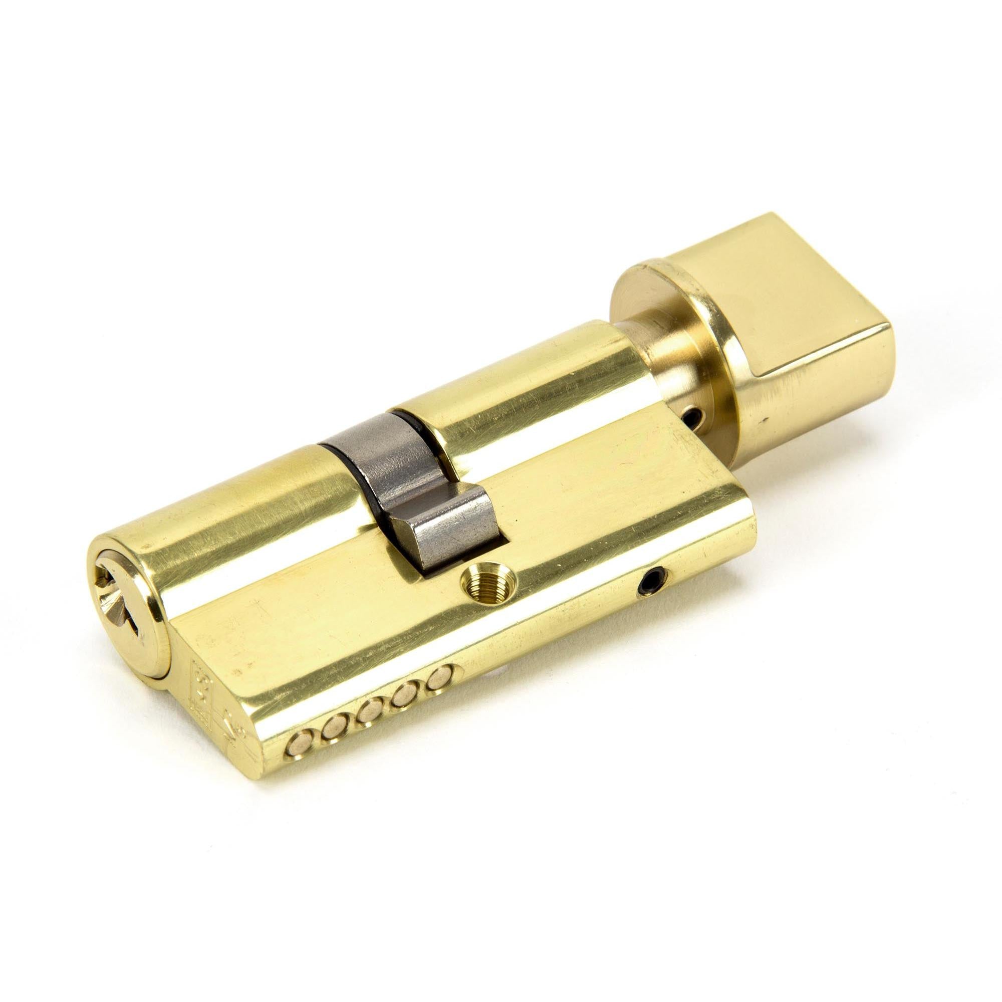 Lacquered Brass 30/30 Euro Cylinder/Thumbturn | From The Anvil - Euro Cylinders - From The Anvil - Yester Home