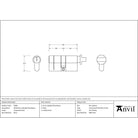 Lacquered Brass 30/30 Euro Cylinder/Thumbturn | From The Anvil - Euro Cylinders - From The Anvil - Yester Home
