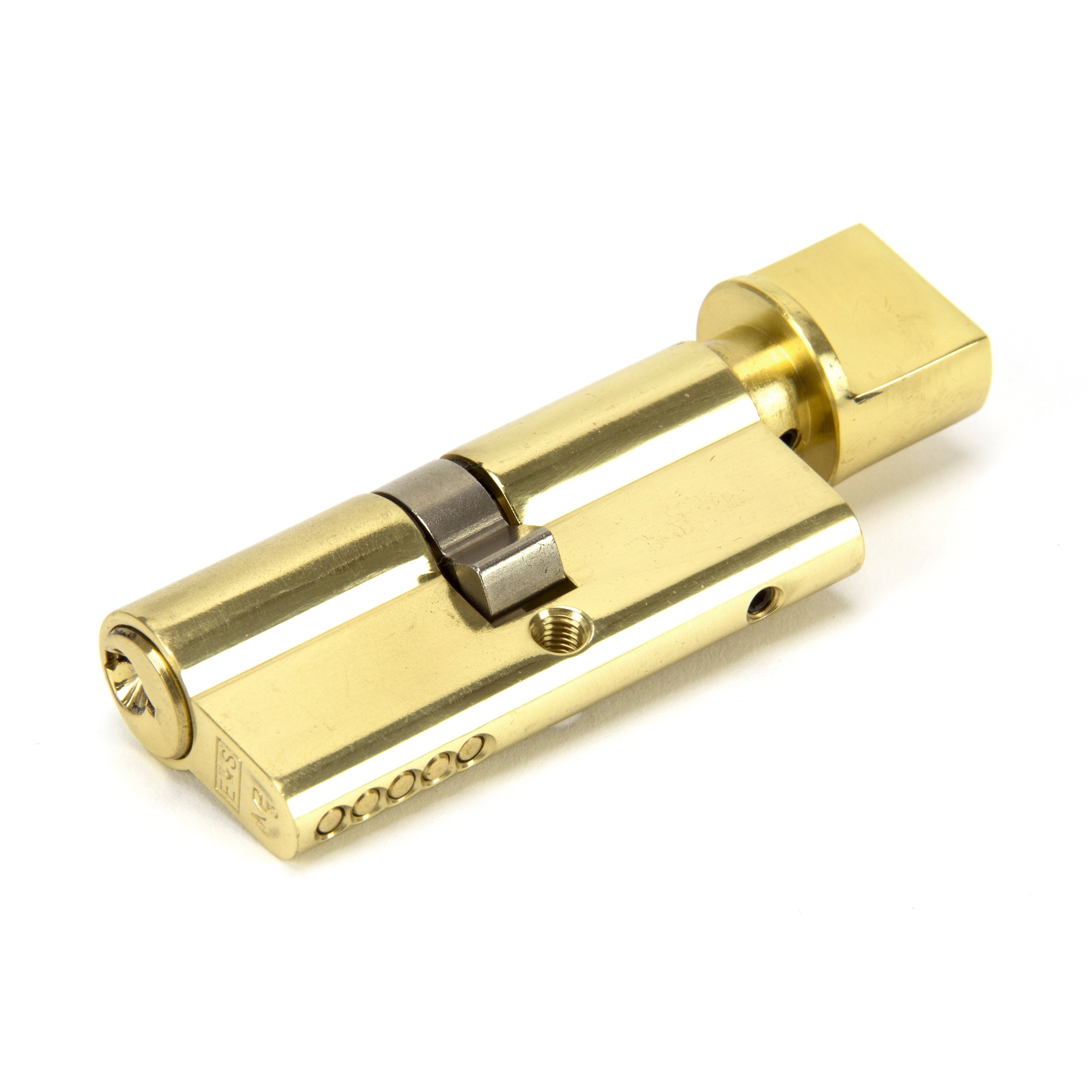 Lacquered Brass 35/35 5pin Euro Cylinder/Thumbturn KA | From The Anvil-Euro Cylinders-Yester Home