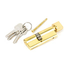 Lacquered Brass 35/45T 5pin Euro Cylinder/Thumbturn | From The Anvil-Euro Cylinders-Yester Home
