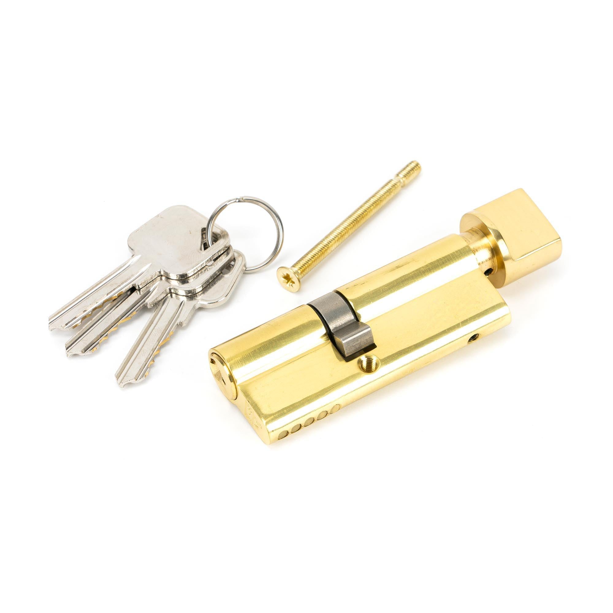 Lacquered Brass 35/45T 5pin Euro Cylinder/Thumbturn | From The Anvil - Euro Cylinders - From The Anvil - Yester Home