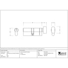 Lacquered Brass 40/40 5pin Euro Cylinder/Thumbturn KA | From The Anvil-Euro Cylinders-Yester Home