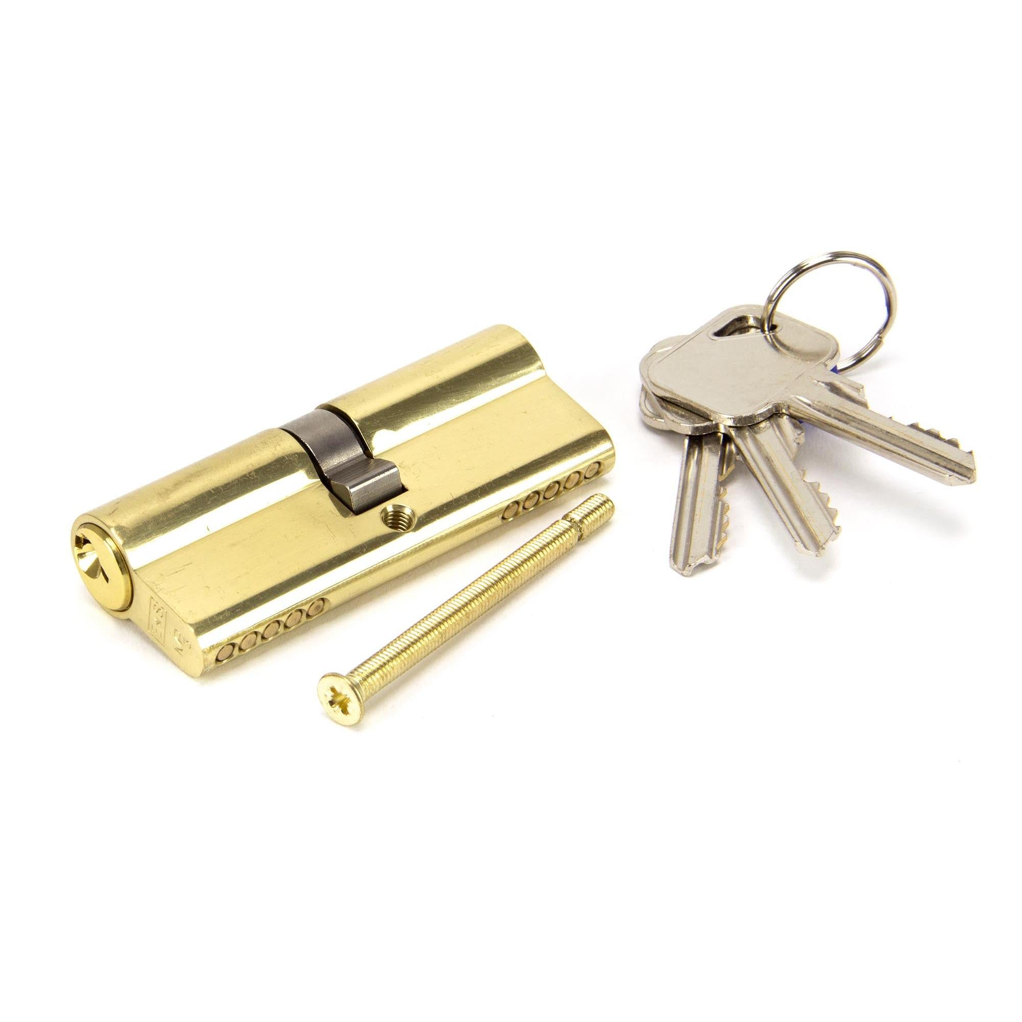 Lacquered Brass 40/40 Euro Cylinder | From The Anvil - Euro Cylinders - From The Anvil - Yester Home